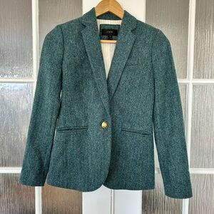 💚 J. Crew Teal Herringbone Blazer